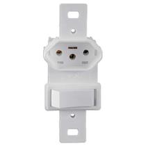 Interruptor Simples 6A + Tomada 2P+T 10A para Condulete - Ilumi - 250v