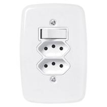 Interruptor simples c/ tomada dupla 10a ideale pluzie