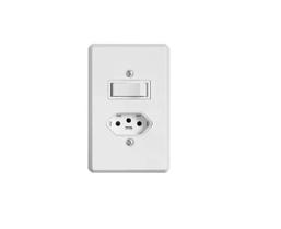 Interruptor Simples C/ Tomada Fixa 2P+T 6/20A 250V Branco Ilumi 20201