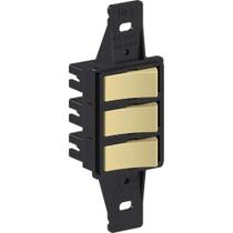 Interruptor Simples Com 3 Teclas 10A 250Vca Tradicional Preto Weg