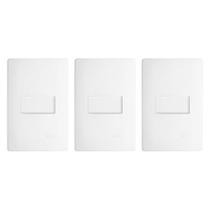 Interruptor Simples com placa 4x2 Fame Habitat - Kit 3 un