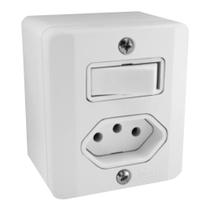 Interruptor Simples Com Tomada 10a Radial Sistema X Sobrepor Interruptor Simples Com Tomada 10a Radial Sistema X Sobrepor