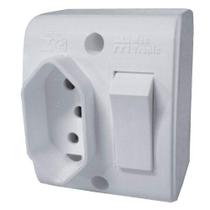 Interruptor Simples Com Tomada 10a + T 2p Branca - Mectronic Interruptor Simples Com Tomada 10a + T 2p Branca - Mectronic