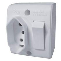 Interruptor Simples com Tomada 10A + T 2P Branca - Mectronic