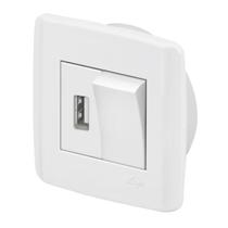 Interruptor Simples Com USB 2a Embutir Móveis Ilumi Branco