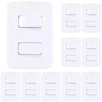 Interruptor Simples Duplo 10A Conjunto 4x2 - Kit 10 Und