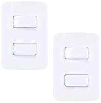 Interruptor Simples Duplo 10A Conjunto 4x2 - Kit 2 Und
