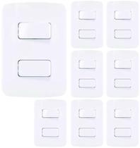 Interruptor Simples Duplo 10A Conjunto 4x2 - Kit 8 Und