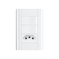 Interruptor Simples Duplo E Tomada 2p+t 20a Fame Modulare Com Placa 4x2 Branco Interruptor Simples Duplo E Tomada 2p+t 20a Fame Modulare Com Placa 4x2 Branco