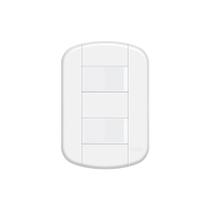 Interruptor Simples Duplo Fame Blanc+ Distanciados com Placa 4x2 Branco