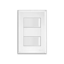 Interruptor Simples Duplo Fame Evidence Com Placa 4x2 Branco