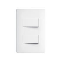 Interruptor Simples Duplo Fame Habitat com Placa 4x2 Branco