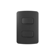 Interruptor Simples Duplo MarGirius B3 Colors 10A com Placa 4x2 Grafite