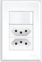 Interruptor Simples e 2 Tomadas 2p+t 10a/250v - Evidence Fame Interruptor Simples e 2 Tomadas 2p+t 10a/250v - Evidence Fame