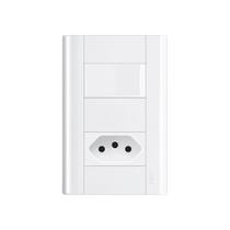 Interruptor Simples e Tomada 2P+T 10A Fame Modulare com Placa 4x2 Interruptor Simples e Tomada 2P+T 10A Fame Modulare com Placa 4x2