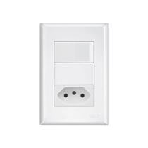 Interruptor Simples E Tomada 2p+t 20a Fame Evidence Com Placa 4x2 Branco Interruptor Simples E Tomada 2p+t 20a Fame Evidence Com Placa 4x2 Branco