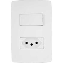 Interruptor Simples E Tomada 2p + T Pial Plus Branco 250 V 10 A 4 X 2