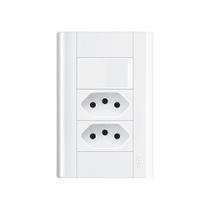 Interruptor Simples E Tomada Dupla 2p+t 20a Fame Modulare Com Placa 4x2 Branco Interruptor Simples E Tomada Dupla 2p+t 20a Fame Modulare Com Placa 4x2 Branco