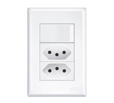 Interruptor Simples Fame 2 Tomadas Padrao 2P+T 10A