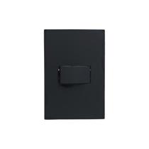 Interruptor Simples Horizontal 4x2 Black Recta Satin