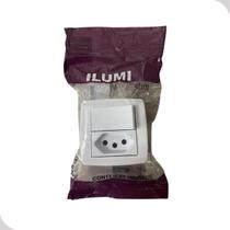 Interruptor simples monobloco 10a+tomada 10a 250v slim box tomada de acender