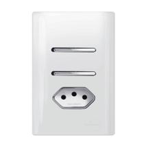 Interruptor Simples + Paralelo + Tomada Universal 2P+T 10A Cromado com Placa 4x2 - DC-120025 - NOVARA