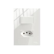 Interruptor Simples Soft Com Tomada 2p+t 10a 250v Com Placa On - Mectronic Interruptor Simples Soft Com Tomada 2p+t 10a 250v Com Placa On - Mectronic