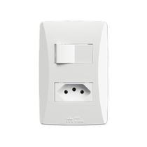 Interruptor Simples Soft + Tomada 2p+t Nbr14136 10a/250v Com Placa Petra Interruptor Simples Soft + Tomada 2p+t Nbr14136 10a/250v Com Placa Petra