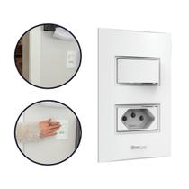 Interruptor Simples Tomada 10a 4x2 Branco Linha Beleze Enerbras