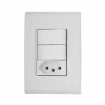 Interruptor Simples + Tomada 10A Branca - Conjunto 2 Peças - Linha Liz Tramontina