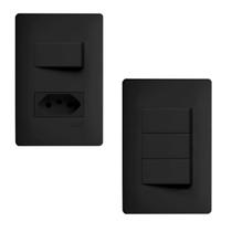 Interruptor Simples Tomada 10A + Interruptor Triplo 10A Interruptor Simples Tomada 10A + Interruptor Triplo 10A