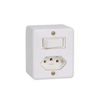 Interruptor Simples + Tomada 10a Linha Box Ilumi - Conjunto Elétrico