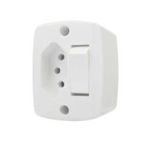 Interruptor Simples + Tomada 10a Linha Retangular - Ilumi - Conjunto De Interruptor E Tomada