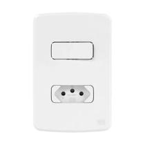 Interruptor simples+tomada 10a placa +suporte 4x2 compose branco weg Interruptor simples+tomada 10a placa +suporte 4x2 compose branco weg