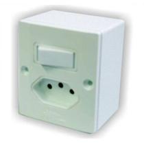 Interruptor Simples + Tomada 10a Sistema X - Mectronic - Conjunto 8984 Interruptor Simples + Tomada 10a Sistema X - Mectronic - Conjunto 8984