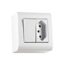 Interruptor Simples + Tomada 10A Tramontina Lizflex - Conjunto Elétrico