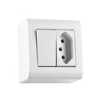 Interruptor Simples + Tomada 10a Tramontina Lizflex - Conjunto Elétrico