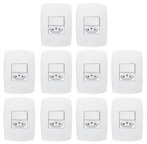 Interruptor Simples + Tomada 20a Linha Pérola Branca c/ 10