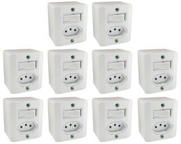 Interruptor Simples + Tomada 20a Sistema X Bco Radial c/ 10