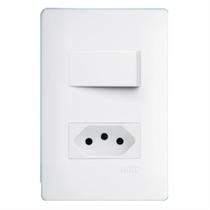 Interruptor Simples + Tomada 2p+t 10a 250 Volts Distanciados Habitat 2100 Fame Interrup.simples