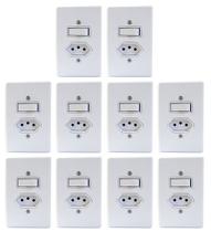 Interruptor Simples + Tomada 2P+T 10a Linha Gelo Radial c/10 Interruptor Simples + Tomada 2P+T 10a Linha Gelo Radial c/10