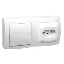 Interruptor Simples + Tomada 2P + T PB 10A Sistema X - 675063 - PIAL Interruptor Simples + Tomada 2P + T PB 10A Sistema X - 675063 - PIAL