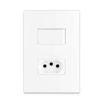 Interruptor simples tomada 2p+t + suporte + placa 10 amperes - cs - 250v plastico isolante Interruptor simples tomada 2p+t + suporte + placa 10 amperes - cs - 250v plastico isolante