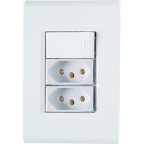 Interruptor Simples + Tomada Dupla 20A Branco 4X2 Tramontina