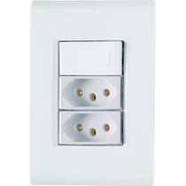 Interruptor Simples + Tomada Dupla 20A Branco 4X2 Tramontina