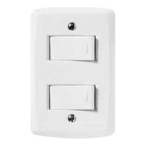 Interruptor Simples Tramontina Lux2 2 Seções 10A Branco Interruptor Simples Tramontina Lux2 2 Seções 10A Branco