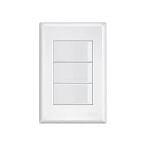 Interruptor Simples Triplo Fame Evidence com Placa 4x2 Branca