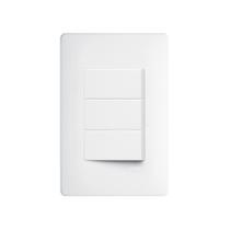 Interruptor Simples Triplo Fame Habitat com Placa 4x2 Branco Interruptor Simples Triplo Fame Habitat com Placa 4x2 Branco