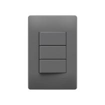 Interruptor Simples Triplo Fame Habitat Onix Com Placa 4x2 Onix Interruptor Simples Triplo Fame Habitat Onix Com Placa 4x2 Onix