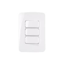 Interruptor Simples Triplo MarGirius B3 10A com Placa 4x2 Branco Interruptor Simples Triplo MarGirius B3 10A com Placa 4x2 Branco